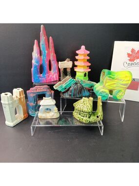Aquarium Decor Lot Of 9pcs Fish Decor Hiding Plant Holders